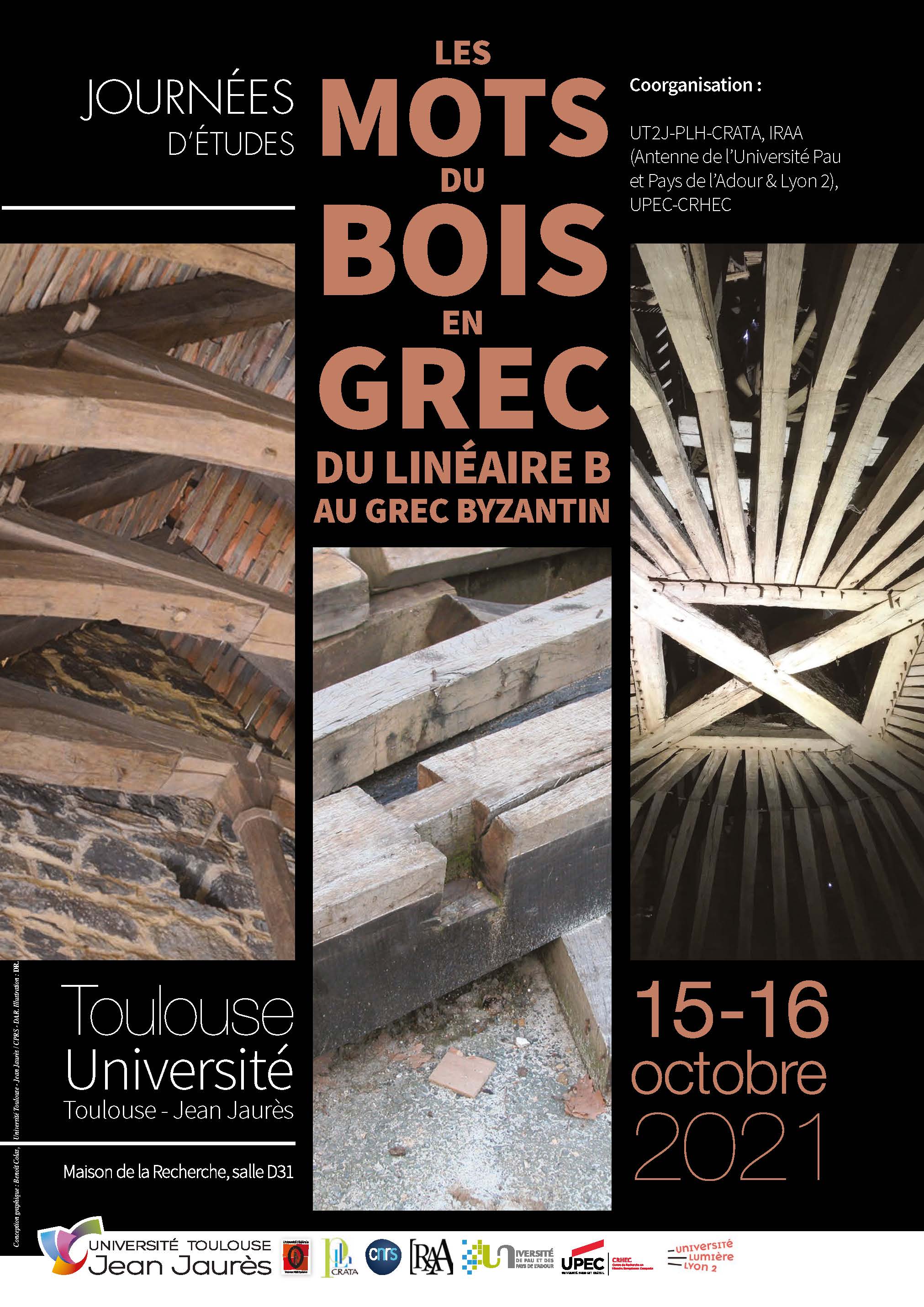 Affiche journée d’études : Les mots du bois en grec du linéaire B au grec byzantin