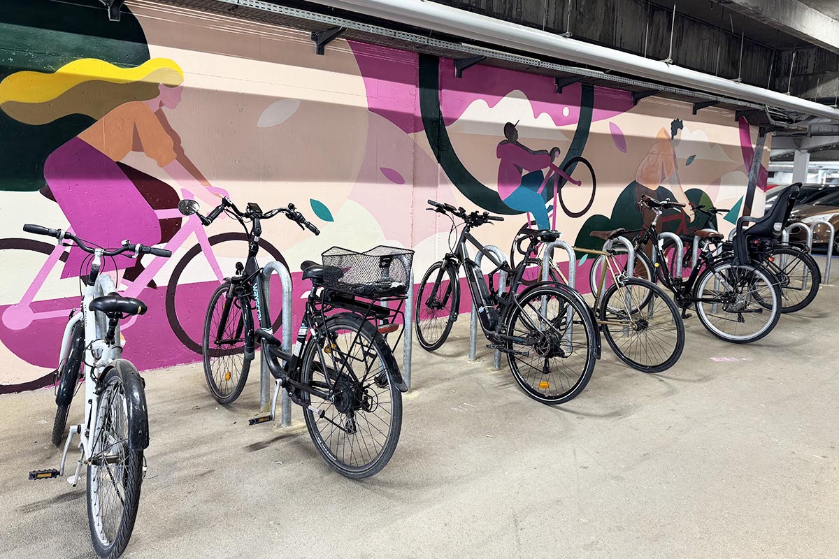 Fresque parking à vélo campus centre